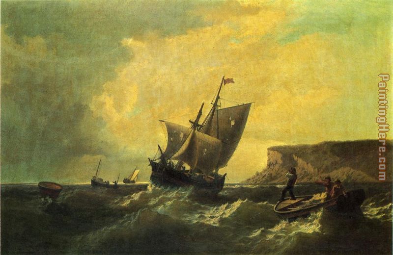 Fishermen in an Approaching Storm painting - William Bradford Fishermen in an Approaching Storm art painting